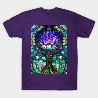 Stained Glass Lotus Flower T-Shirt